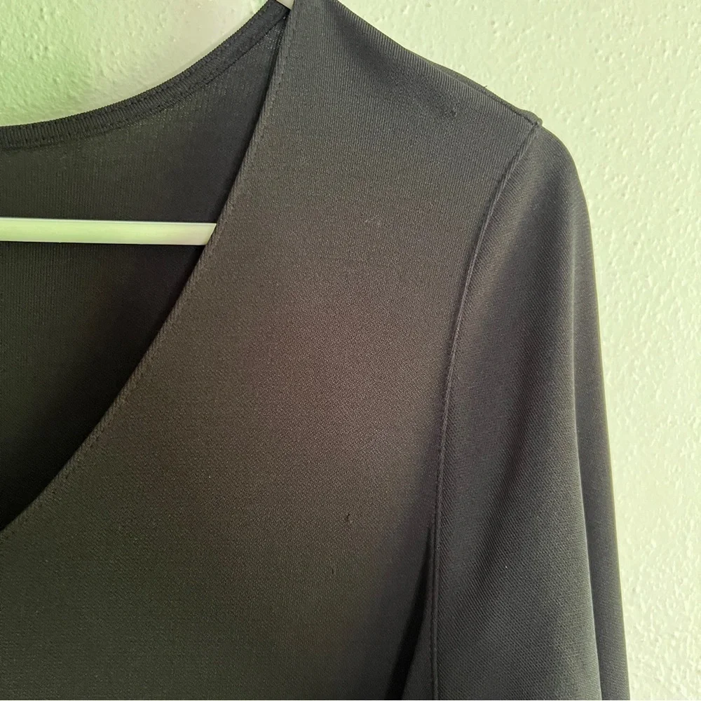 GAP black, long-sleeved dress with waist sash. Sz S. Preowned. Like new.